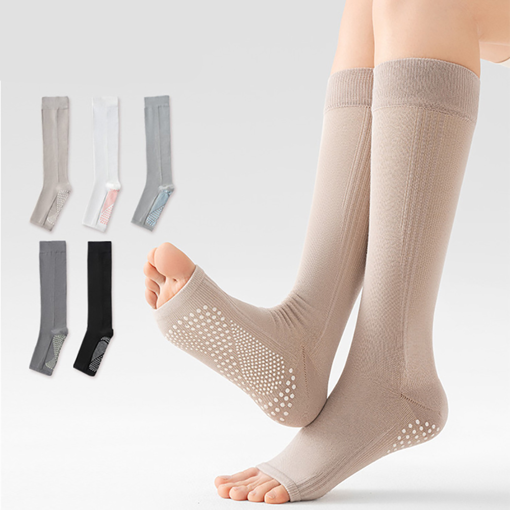 プロ仕様のオープントゥヨガソックス。滑り止め加工を施した、女 - Medias Para Pilates Y Yoga のレビューと価格