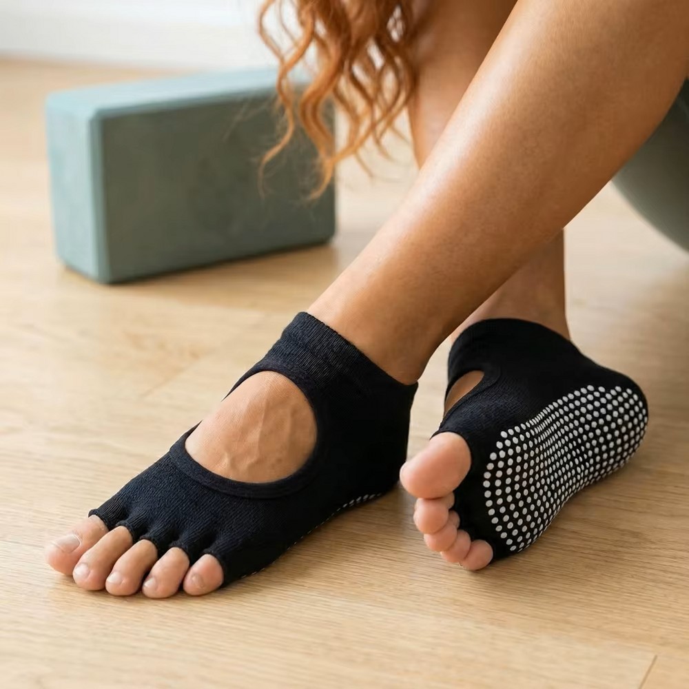 背中が開いた五本指タイプのヨガソックス。通気性に優れた、ピラ - Medias Para Pilates Y Yoga のレビューと価格